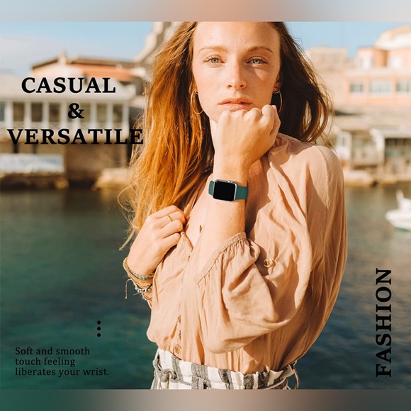 Silicone Apple Watch Bands 2 Pc Set Navy Blue & Forest Green - Picture 6 of 7